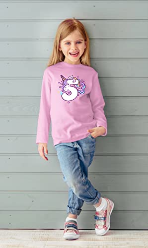 Image of Unicorn 5th Birthday Shirt Outfit for Girls 5 Year Old Fifth Birthday Five Tshirt