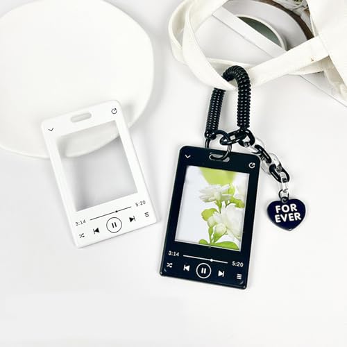 Card Holder, Music Player Theme Card Protector with Pendant Keychain2