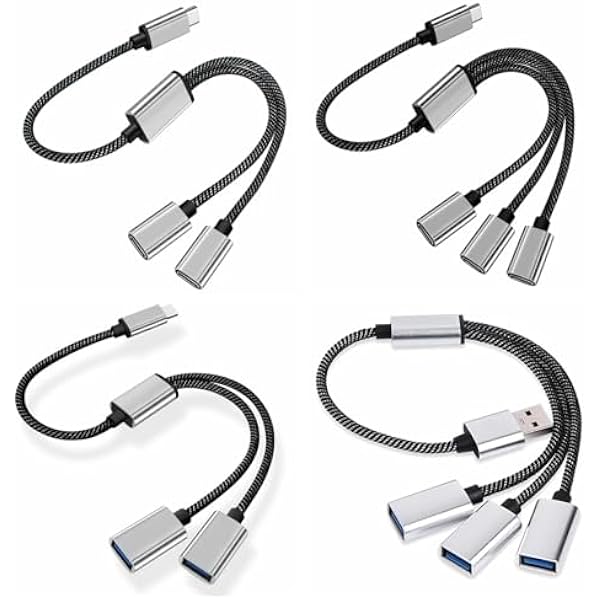 Y сплиттер HUB USB тип c адаптер OTG USB C 3 4 порта зарядки портативный преобразователь передачи данных для ноутбука (синий)
