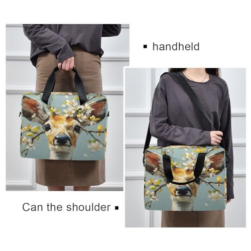 Bolso para laptop de hombro con estampado Floral Deer miniatura 6