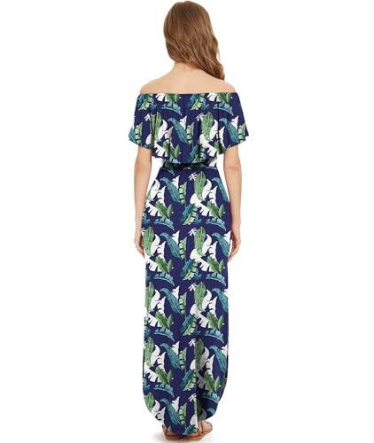 Image of LILBETTER Womens Off The Shoulder Ruffle Party Dresses Side Split Beach Maxi Dress