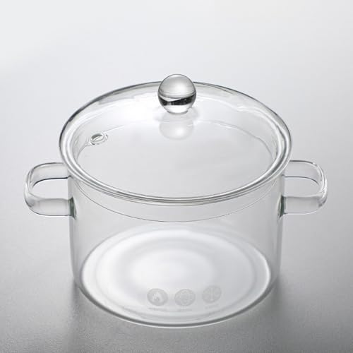 Pot à soupe transparent en verre épais résistant à 400°C avec couvercle - 5