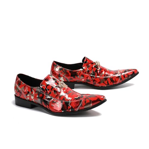 Men's Leather Shoes, Business Simple Prints Men's Dress Shoes, Wedding Party Banquet Nightclub Stage Host Barber Uniform Office Work Shoes3