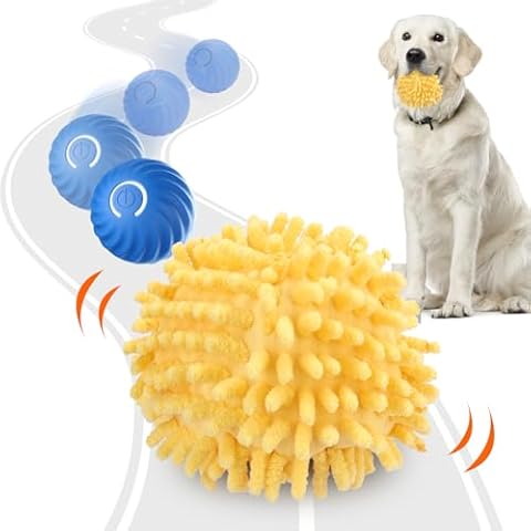BABORUI Small Dog Toys, Interactive Dog Toys Ball with Cover, Puppy Toys to Keep Them Busy, Electric Rolling Ball Dog Toy for Small/Medium/Puppy (Small Blue) Cover