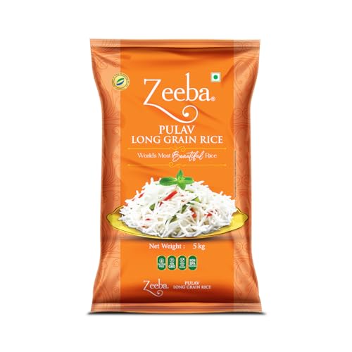 Image of Zeeba Pulav Basmati Rice 5 Kg, Fluffy-Non Sticky, ideal for every Pulav recipe (Cooked length upto 15mm*)