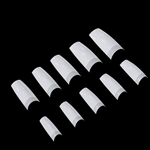 lootaan 500 Pieces False Nails French Acrylic Fake Nails Tips Half Cover Artificial Fake Nails With Box and False Nail Clipper for Women Girl