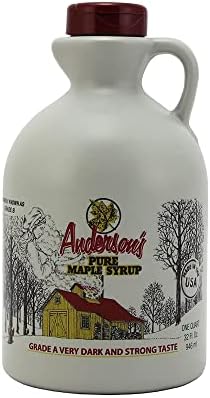 Anderson's Grade A Very Dark with Strong Flavor Pure Maple Syrup - 32 oz. Plastic Jugs - Natural Sweetener Alternative, Perfect for Cooking, Baking and some even like it on Pancakes, Waffles, French Toast
