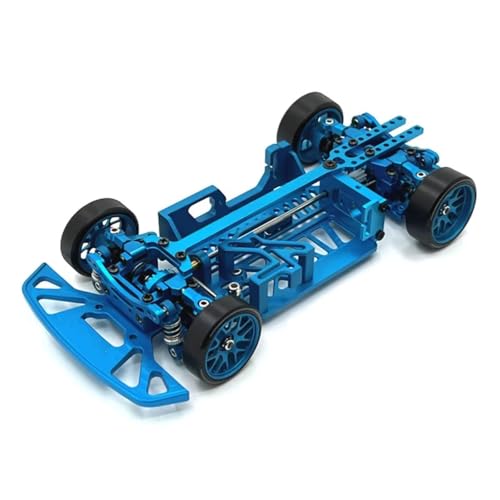 RC �J�[�p�[�c For WLtoys For Mosquito Car For Kyosho For MINI-Q9 1/28 4WD �����A�b�v�O���[�h�}���`�z�C�[���x�[�X�t���[�� Rc �J�[���i(Blue)