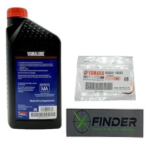 Image of Yamaha YZ 125 /125 X (2005-2024) all Models Crank /Transmisison Oil Kit Yamaha Part# LUB-10W40-AP-12, Crush Washer Part# 90430-10188-00