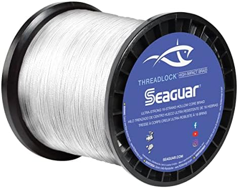 Seaguar Threadlock Braided Fishing Line, Low Visibility White, Mu...