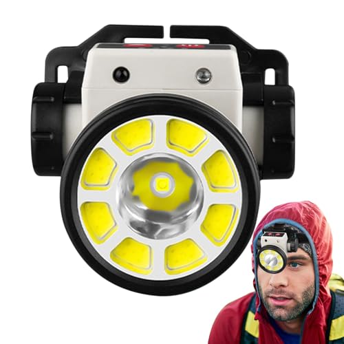 Lampada frontale ricaricabile, Lampada frontale a LED - Faro LED a fascio largo magnetico ricaricabile | Faro LED a fascio largo Lampada frontale magnetica Ultra luminosa per la pesca