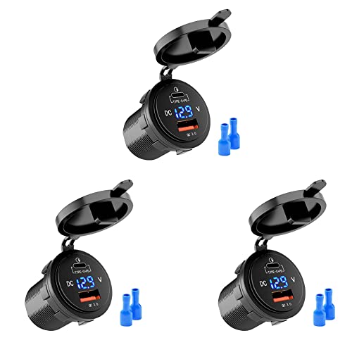 Cargador de coche USB 3.0 rápido para viajes largos en motocicleta y RV