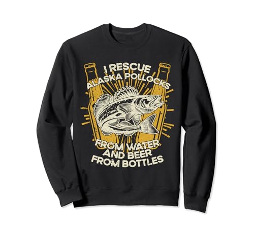 Rescate Pescado Y Cerveza - Pescador Pesca Alaska Abadejo Sudadera
