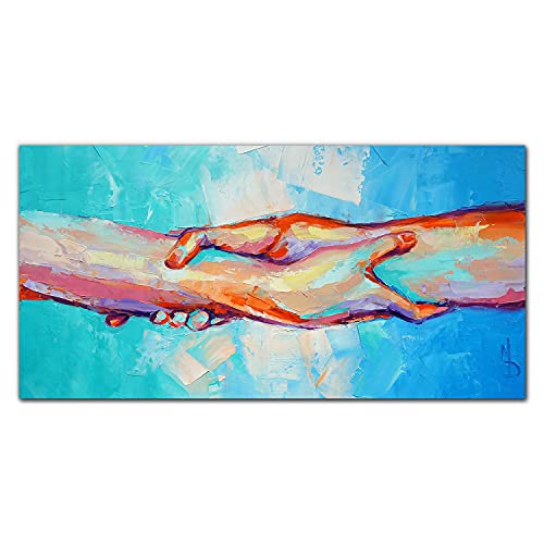 Impression sur verre acrylique décoration murale tableau salon mains