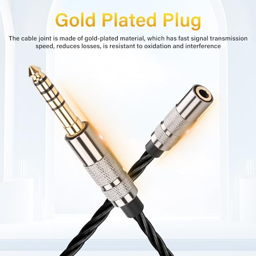 Cable adaptador audio 4.4mm macho a 3.5mm hembra 15 cm miniatura 5