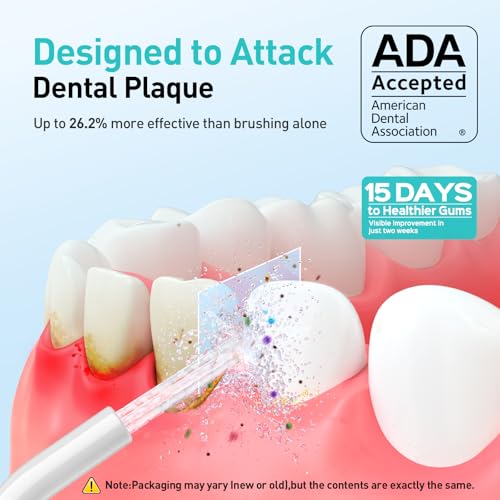 Image of COSLUS ADA Accepted C20 Water Dental Flosser Teeth Pick, 300ML Larger Tank | Portable Rechargeable Oral Irrigator for Orthodontic & Sensitive Gums, Cordless for Travel, Family, Professional Set, White