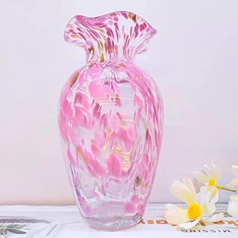 MagicPro 8.7" Pink Hand-Blown Glass Vase Cover
