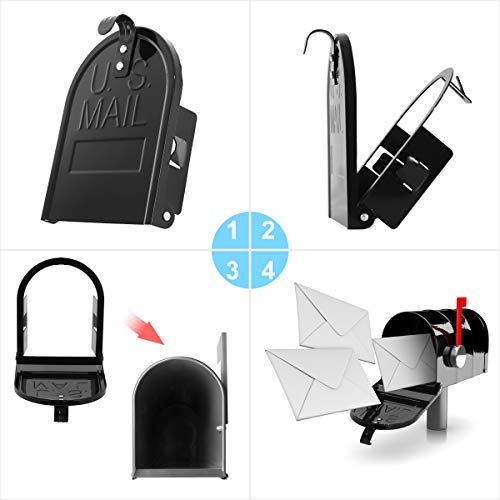 YLOVAN"Snap-in" Mailbox Door Replacement - Cast Aluminum Door and Frame 6 1/4 Inch (Width) by 8 Inch (Height) - Black - Thumbnail 3