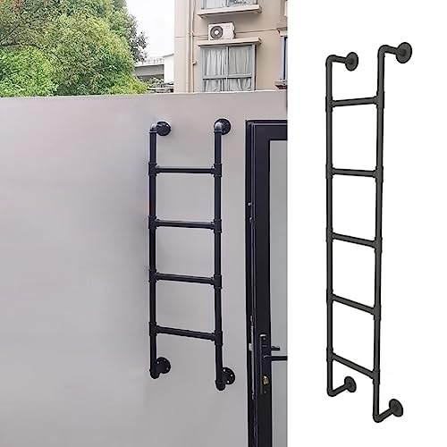 Échelle de mezzanine en fer forgé noir de 155 cm pour lit superposé