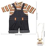 Miunana Sweet Doll Clothes for 14 Inch 16 Inch 17 Inch 35-43 cm Born Baby Doll, Baby Doll Clothes Outfits (Brown) - Image 5