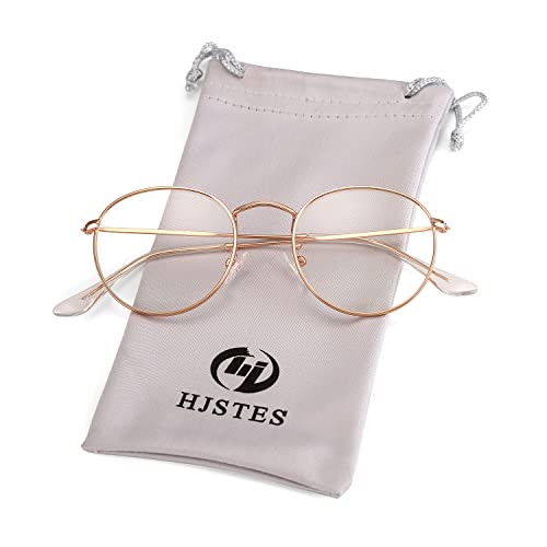 HJSTES Classic Round Glasses Men Vintage Circle Clear Lens