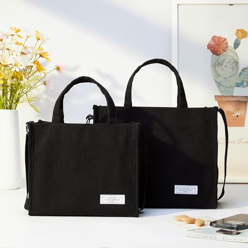 Image of KALIDI Corduroy Tote Bag with Zip, Crossbody Bag Hobo Handbag Shoulder Bag for Women and Girls