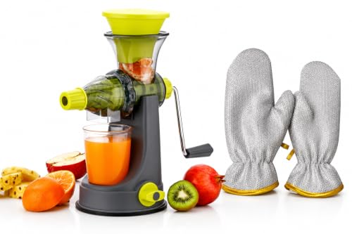 Image of Combo Set of Big Size Manual Juicer for Home and (Aluminium Dishwashing Hand Glove), Citrus Fruit Juicer Machine for Orange Mosambi Pomegranate, Heavy Duty Juice Extractor, Portable Hand Juicer