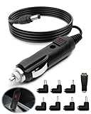 Funver Universal 12V 3A Car Charger Adapter with 8 Connectors & 1M Cable, DC 5.5x2.1mm Cigarette Lighter Power Supply for DVD Players GPS Bluetooth Speakers Tablets Cameras Portable Devices