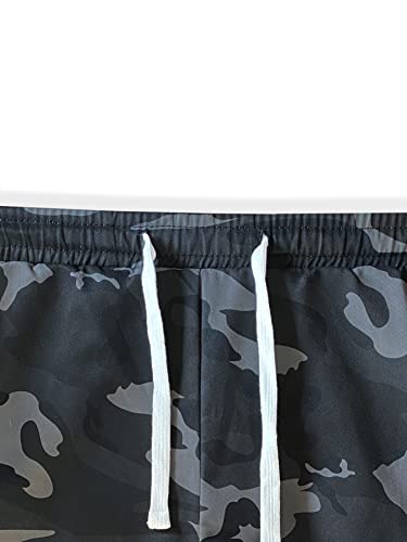 WDIRARA Men's Camo Print Drawstring Flap Pocket Side High Waist Cargo Pants4