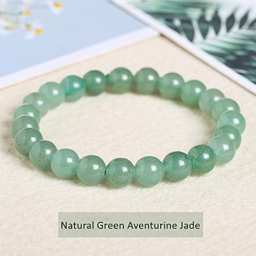 Homelavie 8mm Natural Stone Beads Stretch Bracelet Green Aventurine Healing Bracelets for Women Men Girl Boy Crystal Jewelry Gift - Image 3