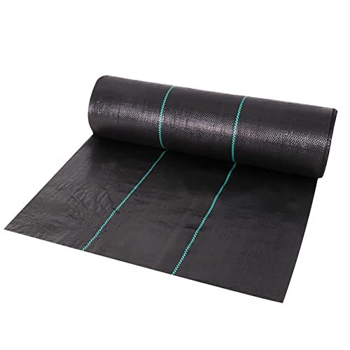 Fayelong Barrera de Malas Hierbas en el jardín, 0,5 x 200 m / 1 x 100 m Tela paisajística PP Bloque de Malas Hierbas Pesadas para la estabilización del Suelo (0.5 x 200 m) Cover