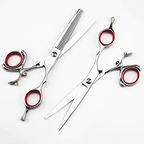 Tijeras de adelgazamiento curvadas profesionales Tijeras de peluquería 6.0 pulgadas Japón 440C Tijeras de corte de peluquería de peluquería de acero inoxidable / tijeras y adelgazamiento para peluquer
