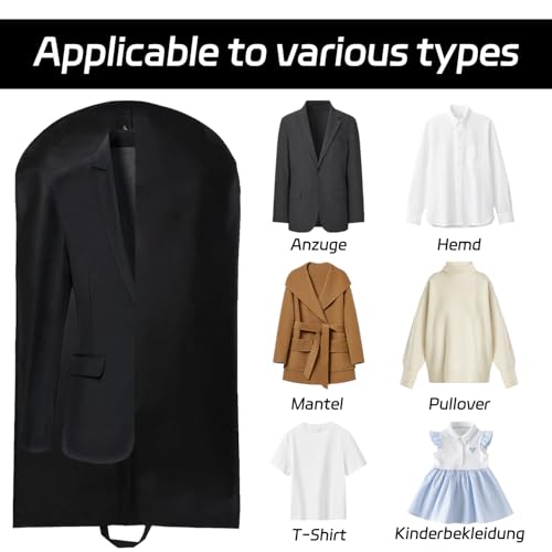 2 Stk Kleidersack Anzug Herren Frauen,Anzugtasche Kleidersack Reise,Faltbare Kleiderhülle mit Griffen,Anzug Schutzhülle Kleidersäcke,Kleidertasche, Anzughülle für Anzugsack Jacken Kleid(60x120cm)