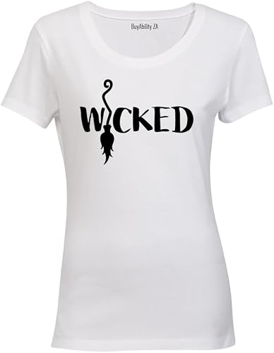 Wicked - Broom - Halloween - Ladies - T-Shirt