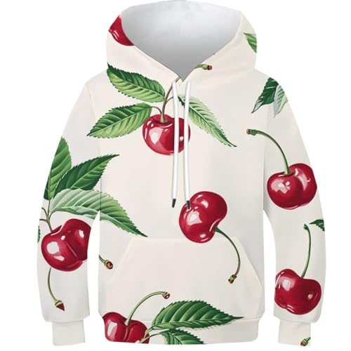 Sweat à capuche imprimé 3D cerises, le pull qui fait plaisir