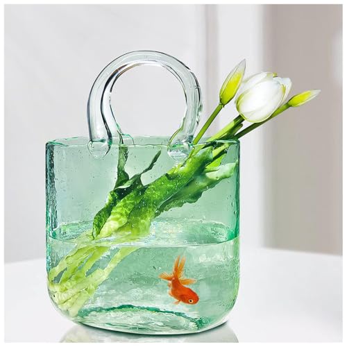 GZKDKZB Jarrón de Cristal con Forma de Bolsa para Flores, jarrones de Cristal con Burbujas de Aire, jarrón de Cristal con Forma de Bolsa, jarrón de Cristal con Forma de Bolsa para decoraci