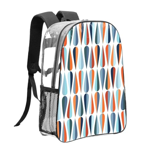Sac à dos rétro milieu du siècle en PVC transparent et durable