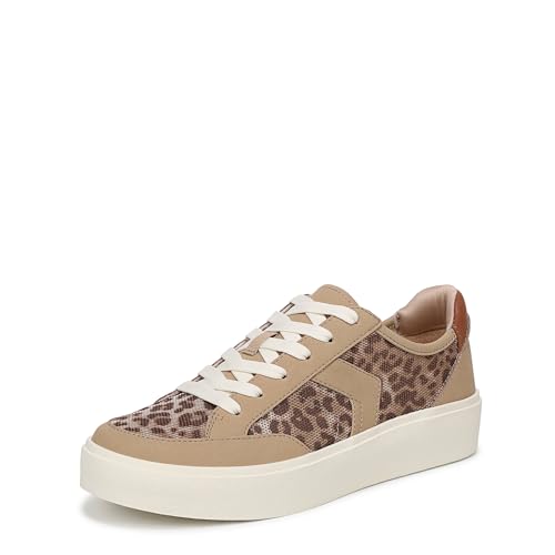 Dr. Scholl's Women's Madison Lace Sneaker Sand Leopard Mesh 9.5 M