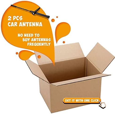 Eightwood mini car antenna 6.5cm + 23cm FM/DAB car roof radio antenna universal replacement pole car aerial with strong FM/DAB receiving functionScrews M4 M5 M6