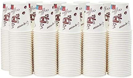 Amazon Basics Single Wall Hot Cup, Café Design, 473 ml, 100-Pack