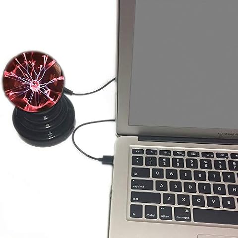 Unido Box 3"-Inch Mini Plasma Ball Light USB and Battery-Operated, Touch Lightning Lamp Desk Toy Cover
