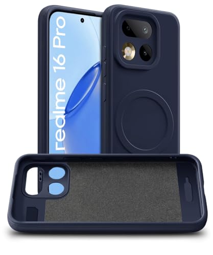 Image of WOW IMAGINE Back Case Cover for Realme 16 Pro 5G | Soft Matte Silicone Case| Slim Fit & Shockproof | Camera Protection Bumper Cover (Blue)