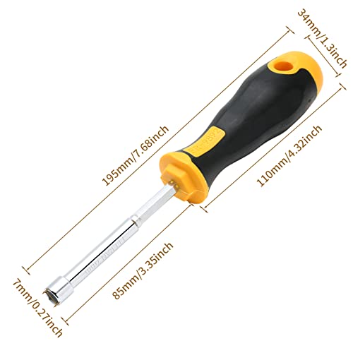 Auvotuis 2Pcs 7Mm Socket Wrench Screwdrivers High-Carbon Steel Hex Nut Driver For Diy Hand-Making, Repairs #TOP1