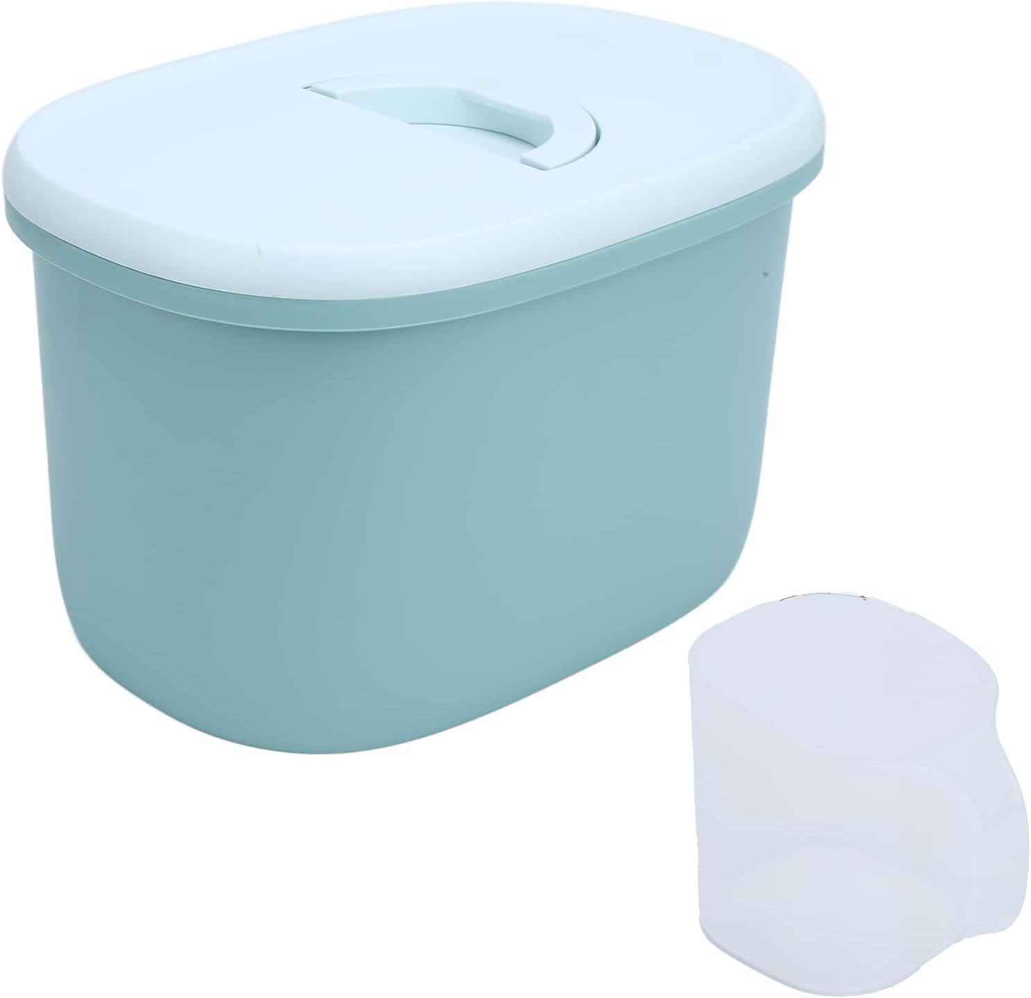 ABS Pet Food Sealed Storage Container, Pet Food Container with Measuring Cup, Built in Handle Lid for Dog Cat Food, Airtight Large Capacity Storage Box for Dry Wet Pet Treats