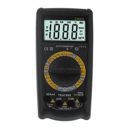 Probador de Voltaje, Multímetro Digital Multifunción para Resistencia a Corriente para Capacitancia para Voltaje (KD9218)