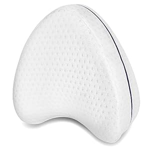 Knee Pillows For Sleeping For Back Pain,Leg Pillow For Sleeping On Side,White Contour Memory Foam Cushion Knee Support…