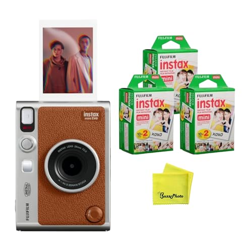 Image of Fujifilm Instax Mini EVO Instant Camera ((BR) w / 3 Twin Packs)