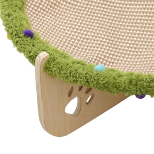 Hamaca de sisal para gatos con marco de madera elevada y tabla rascadora duradera 8