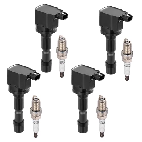 Image of BDFHYK 4 Ignition Coil Pack UF626 and 4 Iridium Spark Plug 7092 Compatible with Honda 2011-2016 CR-Z 1.5L l4 Coil for 30520RB0003 30520RB0013