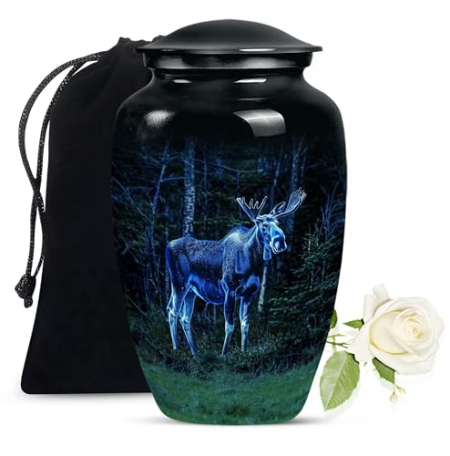 LEXFAY Moose Walking - Dad Urn - 10 Inch Metal